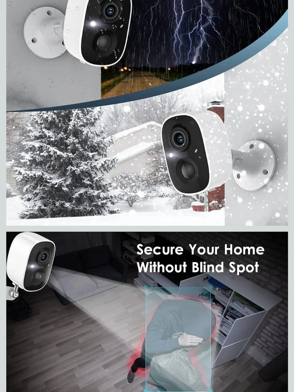 Wireless Smart Battery Cameras - White (Twin Pack)